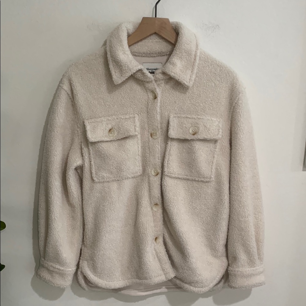 Abercrombie & Fitch Off-White Sherpa Jacket